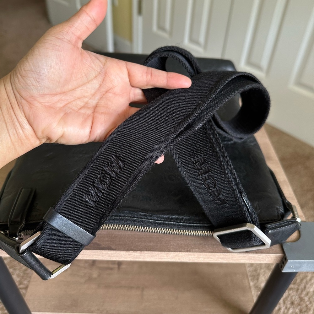 MCM Black Leather Crossbody Bag, Very Good Condition - Picture 4 of 12